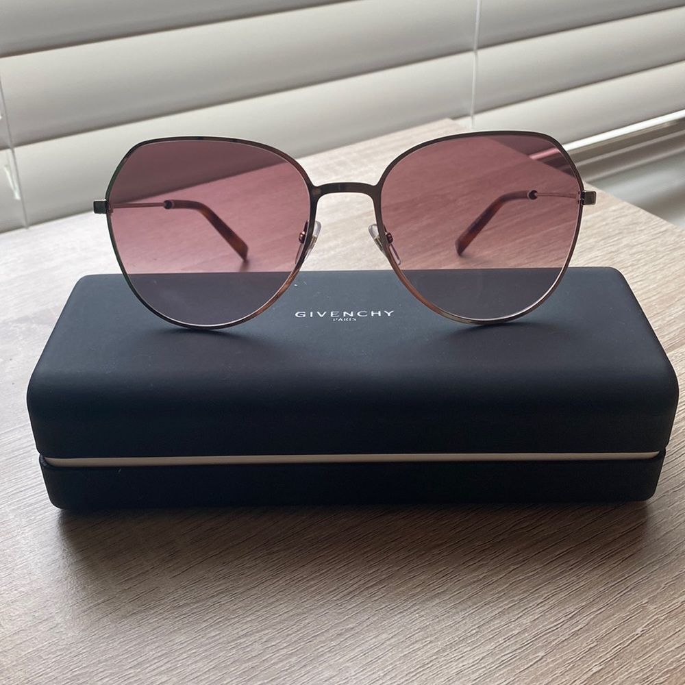 Givenchy Brown Burgundy Geometric Sunglasses
